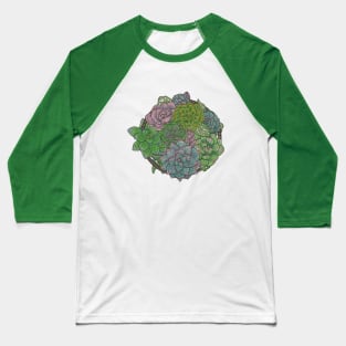 Let it Grow, Succulent Illustration Baseball T-Shirt